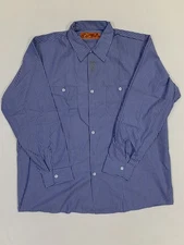 Red Kap Mens Work Shirt 2XL Technician Striped Industrial Uniform #B15