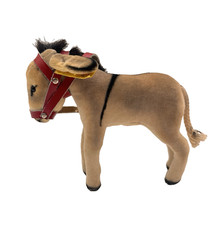 Vintage Steiff Donkey Miniature Steiff Mohair Plush with Tag 50's 1960's