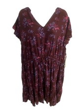 TERRA SKY FLUTTER SLEEVE MINI DRESS 3X 24W-26W FLORAL NWT FREE SHIPPING