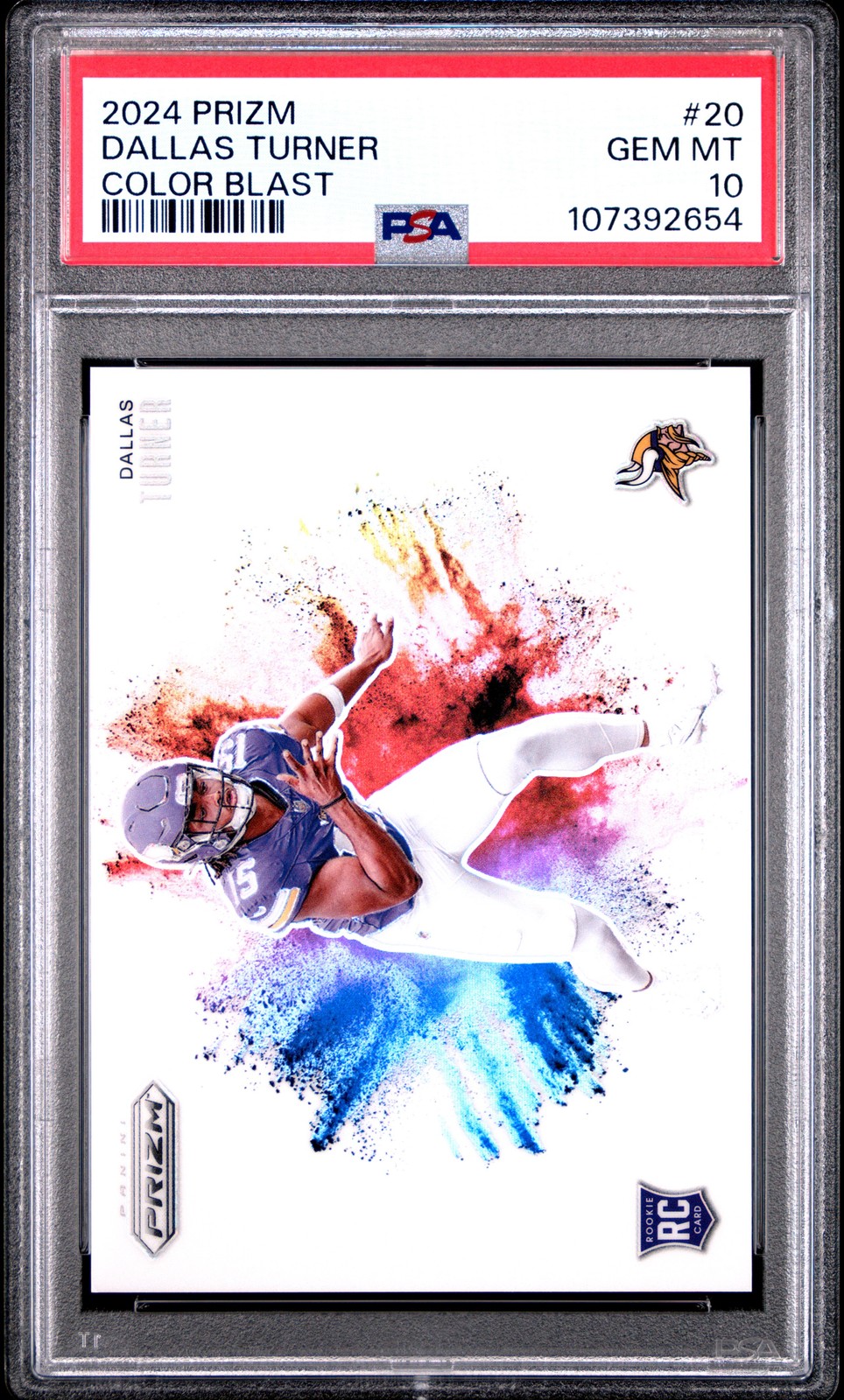 Dallas Turner Panini Prizm Color Blast #20 Base