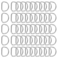 Metal D Ring Heavy Duty Welded D Rings Metal Buckle 1" Silver 50Pcs