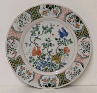 18th Century Kangxi Period Chinese Famille Verte Porcelain Plate 康熙五彩花卉紋盘 27.5cm
