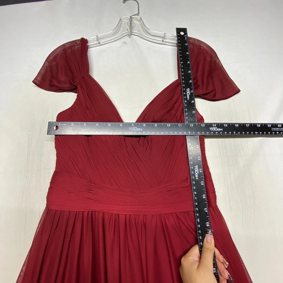 Vestido de Dama de honor Kleinfeld Largo de Encaje para Mujer 8 Arándano Sujetador Acolchado Hombro Frío Foto 4 de 4