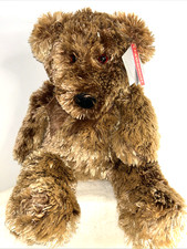 Fao Schwarz Brown Floppy Soft Teddy Bear Plush 19" Stuffed Animal Bow NewTag