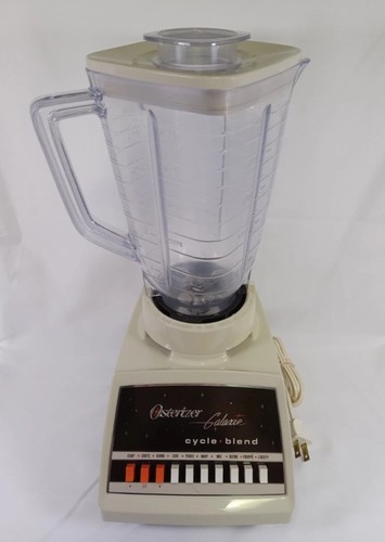 Vintage Osterizer Galaxie 10-Speed White Working Blender Plastic Pitcher 