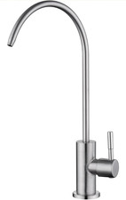 Stainless Steel 360 Swivel RO Faucet, Silver, 400GPD Lever Handle Countertop