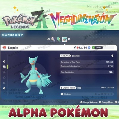 Alpha Sceptile MEGA DIMENSION  SHINY OR NON SHINY   6IV Pokemon Legends ZA  