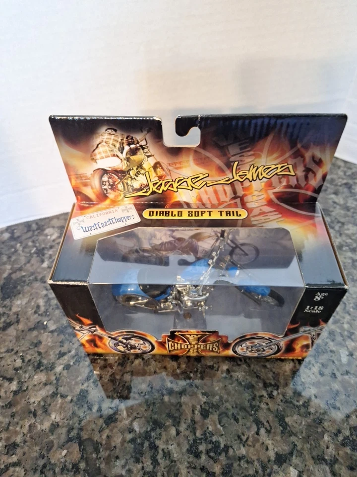 Jesse James West Coast Choppers Die Cast Motorcycle Diablo Soft Tail JJ04-18-26 - Image 2 of 4