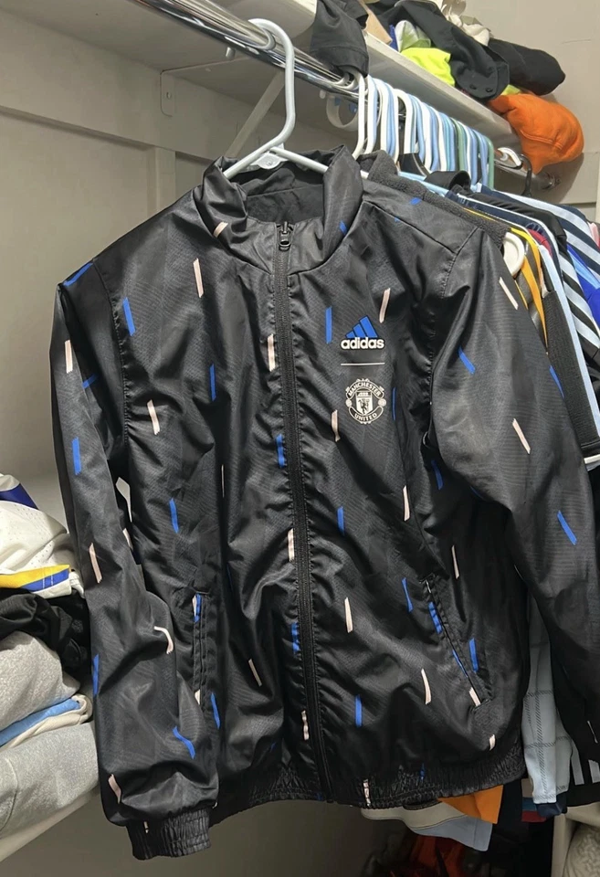 2022 - 2023 阿迪达斯曼联双面国歌夹克 — 第 3/4 张图片