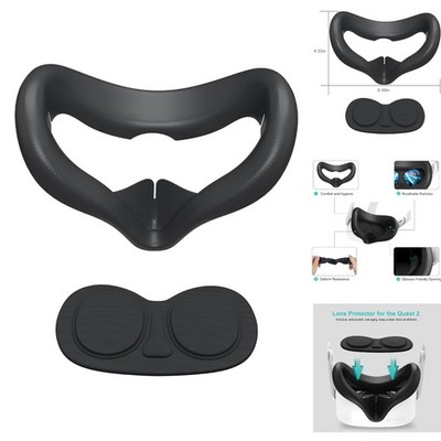 Silicone Face Cover for Oculus Quest 2 with Lens Protector Anti-Light Leakage