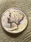 1925-s Mercury Dime.  Horizontal Band's Xf+ High Grade Toned