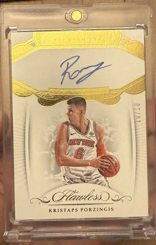 2017-18 Panini Flawless Kristaps Porzingis Premium Ink Gold Auto /10 💎#’d 10/10