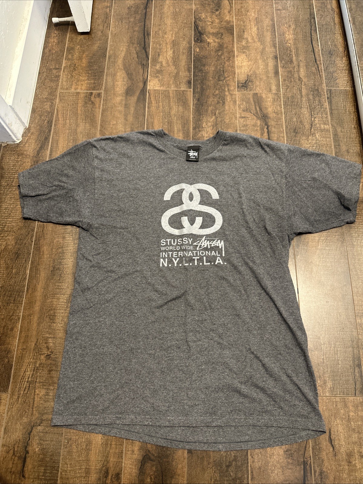 Stussy T-Shirt Vintage Y2K  NYLTLA 080 Tee Grey Men L