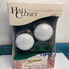 VTG Gainsborough Whitehall Porcelain Satin Nickel Knob HALL / CLOSET  #97300