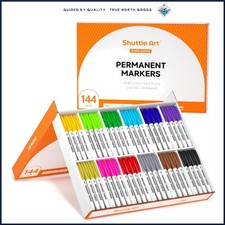 Permanent Markers Assorted Colors, 144 Count for School and Office Supplies