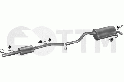 Ligne d'échappement Clio 2 1.4 silencieux arrière pot pour Clio II 2001 2002 2003