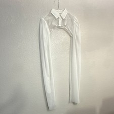 LIVE 4 TRUTH Sheer White Round Collar Long Sleeve Top Made in USA Vintage Style