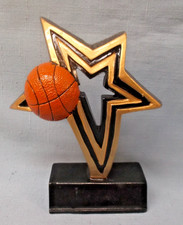 BASKETBALL ball award trophy large star resin full color NFR102