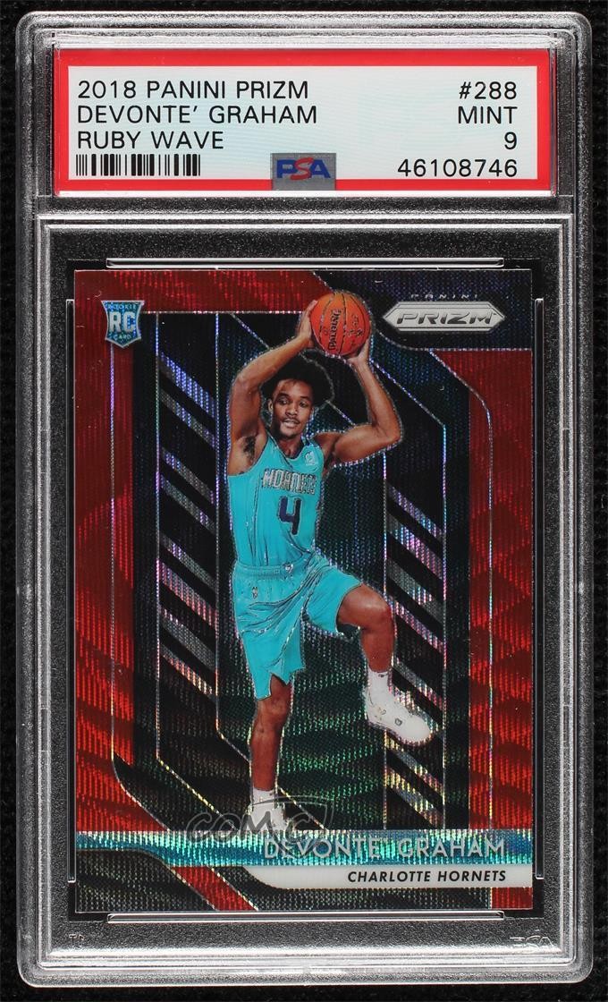 2018-19 Panini Prizm Ruby Wave Prizm Devonte' Graham #288 PSA 9 MINT b2g