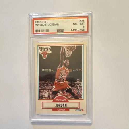 1990 Fleer Michael Jordan #26 PSA 8 Chicago Bulls Black Line Basketball Card