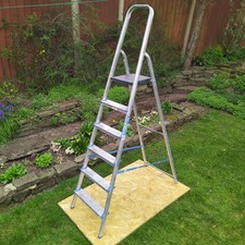MacAllister 6 Tread Step Ladder, Aluminium Folding