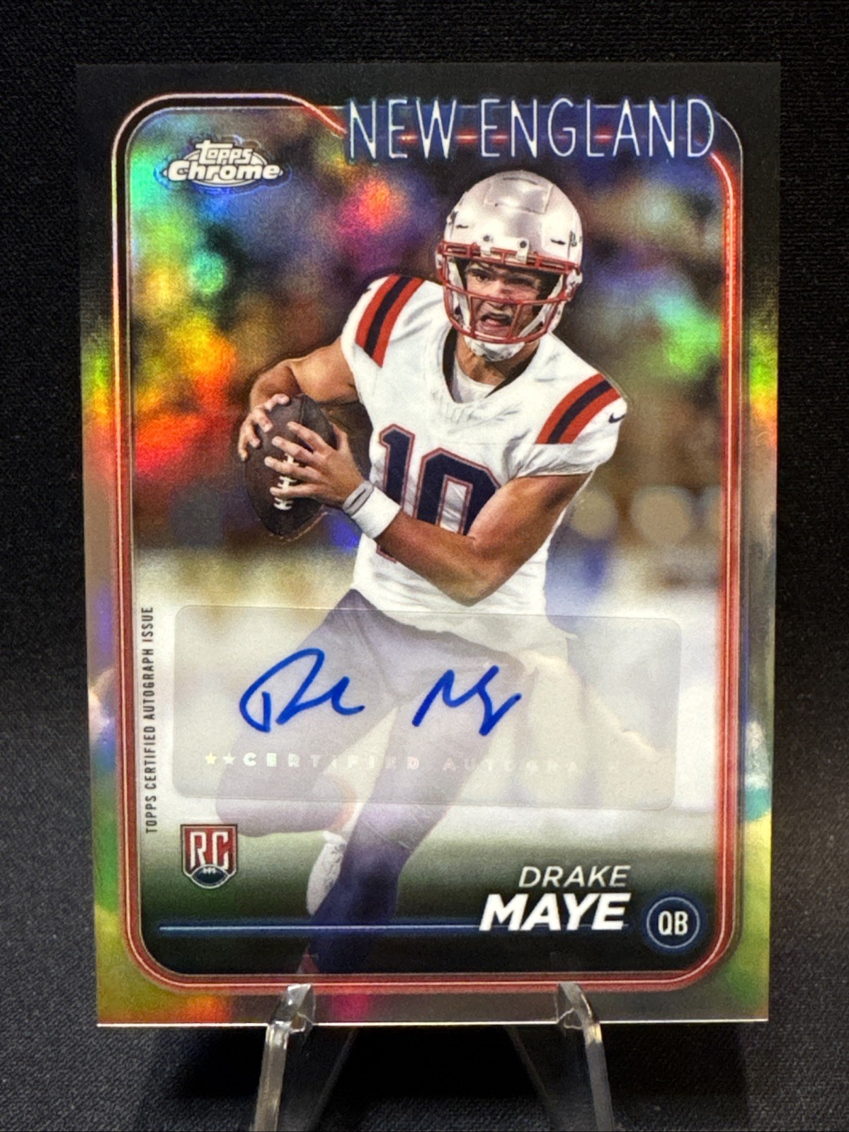 2024 Topps Chrome Drake Maye Auto RC Rookie New England Patriots Autograph