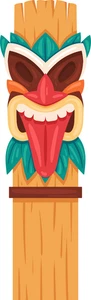 Tiki Totems Polynesian Culture Self Adhesive Vinyl Sticker