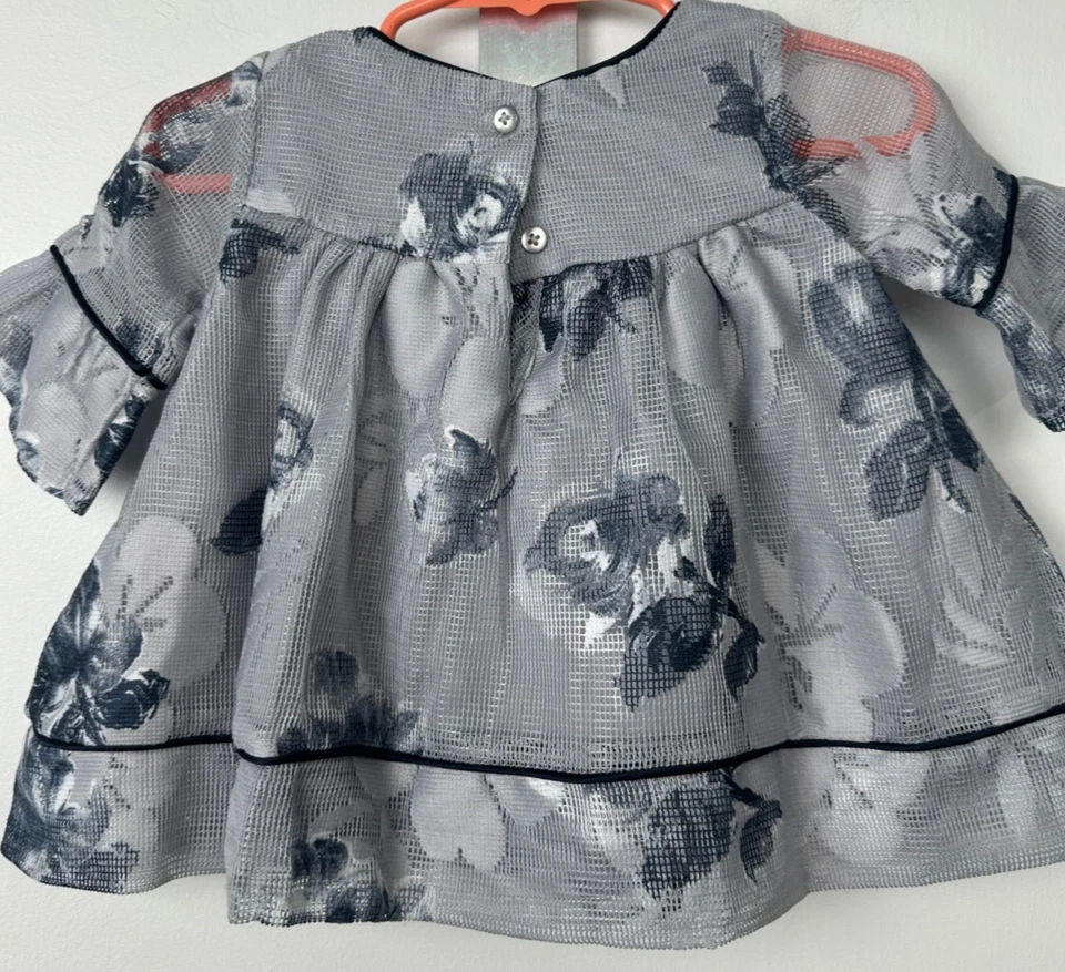 Vestido Laura Ashley London Bebé Niñas 0-3M Azul Encaje Superpuesto Tule Boda D2 Foto 3 de 4