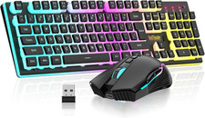 K10 Wireless Gaming Keyboard and Mouse Combo, RGB Backlit