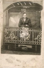Dapper Man Train Leaving Salt Lake Route UT 1910s RPPC Photo Postcard COPY