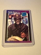 Donruss 1989 Sandy Alomar Jr. Rated Rookie Autographed #28 San Diego Padres Card. rookie card picture