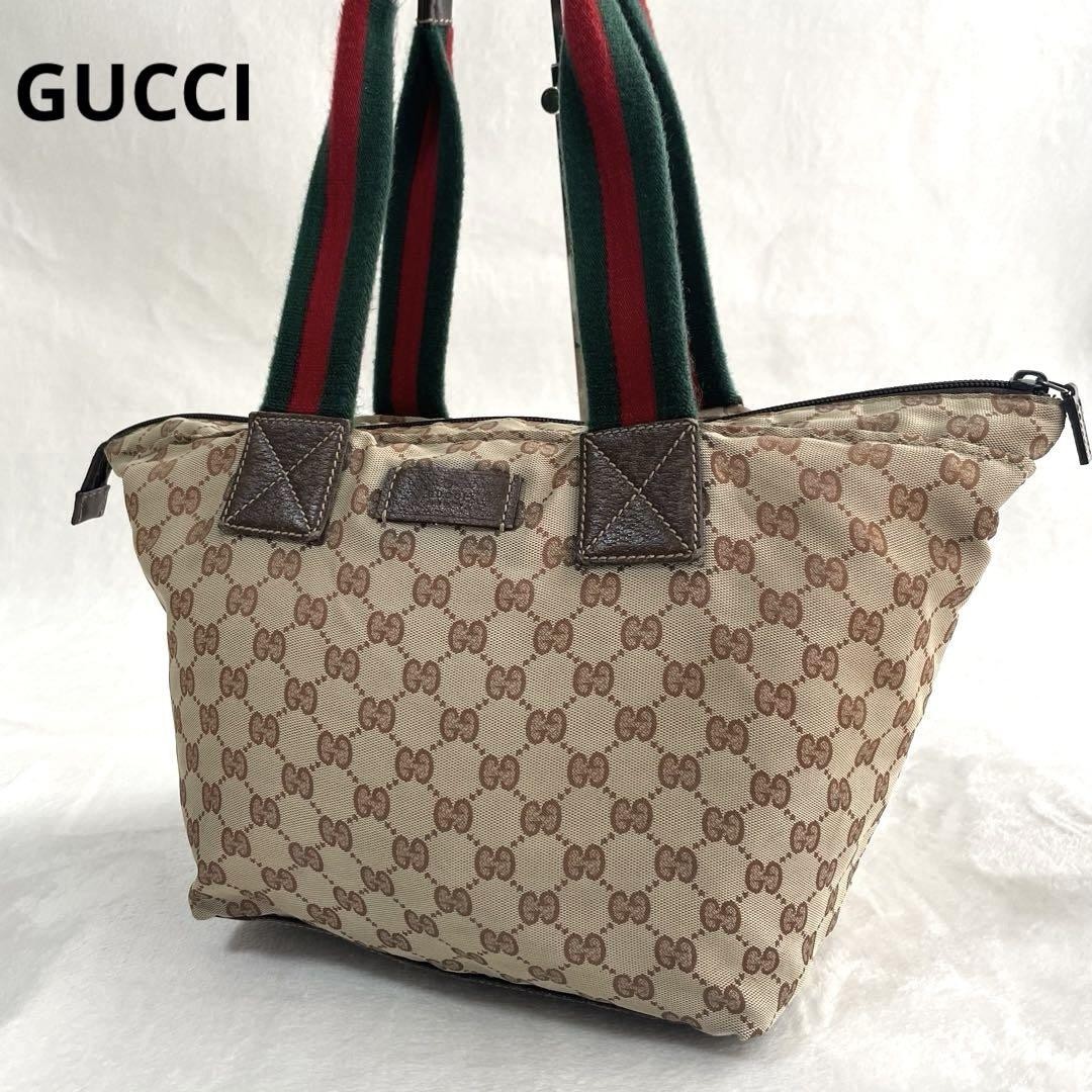 Gucci Sherry Line GG Tote Bag Spacious Preowned Excellent Condition
