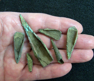 6 AUTHENTIC OLD COPPER CULTURE CONICAL POINTS FROM LANGLADE CO. WISCONSIN