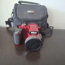 Nikon COOLPIX B500 16.0MP Digital Camera - Red + Strap + Case - Tested Works!!