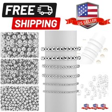 1200 Pieces Round Beads for Jewelry Making Spacer Smooth Ball Beaded Seamless...
