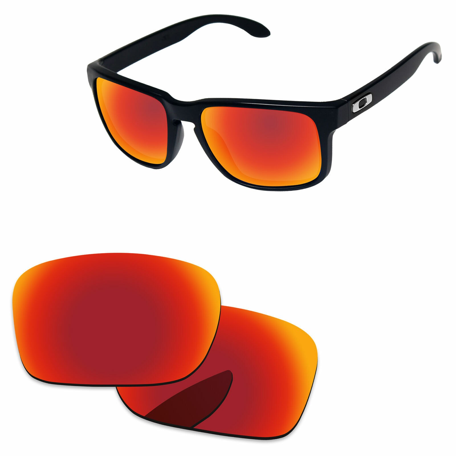 Lenslog Fire Red Polarized Replacement Lenses for-Oakley Holbrook XL OO9417