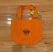 Trader Joe's  Limited Edition Halloween Orange Mini Canvas Tote Bag 2025 