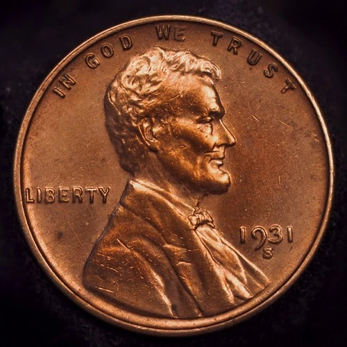 1931-S Lincoln Cent BU Uncirculated Red-Brown Color