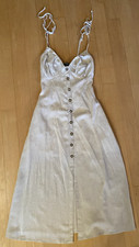 Lulus Effortless Sun Beige Linen Summer Midi Dress Size XS