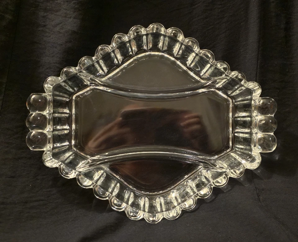 Пара подходящих хрустальных блюд Heisey из 3 частей 1937-1957 - Изображение 3 из 4