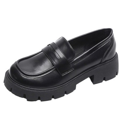 Thick Sole Comfortable Leather Flat School Penny Loafers Women Dress Shoes