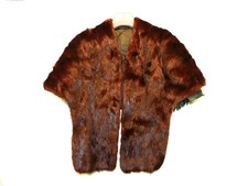 Vintage Dark Brown Mink Fur Stole Scarf Wrap NEEDS TLC