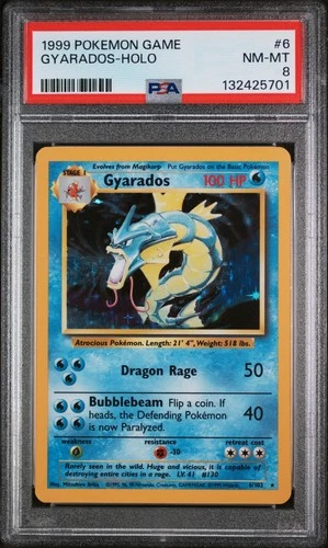 POKEMON GAME 1999 GYARADOS-HOLO #6 PSA 8
