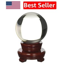 Feng Shui Crystal Ball 110mm with Wooden Stand - Perfect for Home Decor Gifts