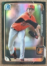 2015 Bowman Chrome Black Asia Refractor Hunter Harvey Baltimore Orioles #BCP26