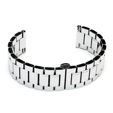 20mm SILVER GLOSS STAINLESS STEEL QUICK RELEASE LINK WATCH STRAP