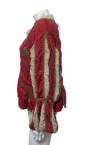 Neu mit Etikett Magnolia Pearl Seide Cropped Monique Jacke in Rot Einheitsgröße - Bild 6 von 12