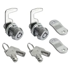 2 Pack Toolbox Lock 5/8" Tubular Cam Lock Hook Cam Keyed Alike with 4 Keys