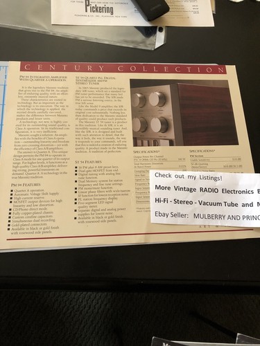 Vintage Original Marantz Dealer SPEC Sheet PM 94 Amplifier ST 54 Tuner - Picture 3 of 6