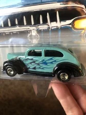 Hot Wheels Motor City Classics Fat Fendered '40 Teal Black Fenders Real Riders